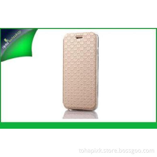 Khaki Smart Apple Iphone Leather Cases , Flip PU Leather Ip
